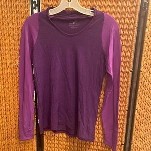 PATAGONIA Organic wool blend Long sleeve 2 tone purple light weight base layer